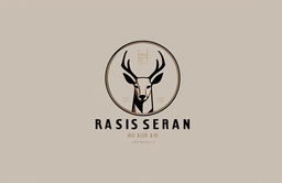 A 2D digital illustration of a sophisticated and elegant logo for a bar or cafe, featuring a stylized deer head in earthy tones