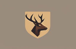 A 2D digital illustration of an icon logo, featuring a stylized, geometric deer head