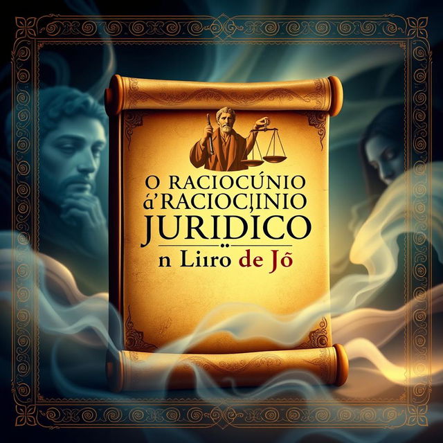 A visually striking book cover design for 'O Raciocínio Jurídico no Livro de Jó'