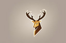 A 2D digital illustration of an icon logo, featuring a stylized, geometric deer head