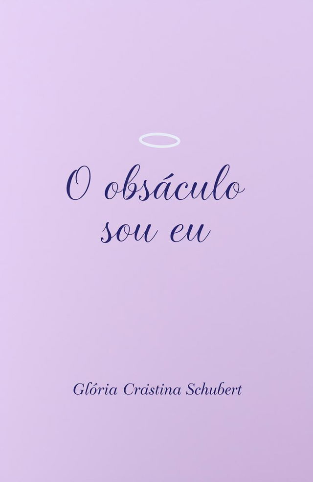 A creative and artistic representation of a lilac background featuring the phrase 'O obstáculo sou eu' written in an elegant script