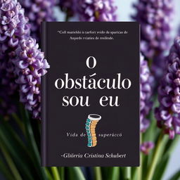 Uma capa de livro visualmente impactante, em tons de lilás, apresentando o título "O obstáculo sou eu" em letras artísticas e em destaque no centro