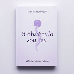 A captivating book cover in soft lilac hues, featuring the title "O obstáculo sou eu" prominently displayed in bold, artistic lettering at the center