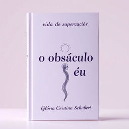 A captivating book cover in soft lilac hues, featuring the title "O obstáculo sou eu" prominently displayed in bold, artistic lettering at the center