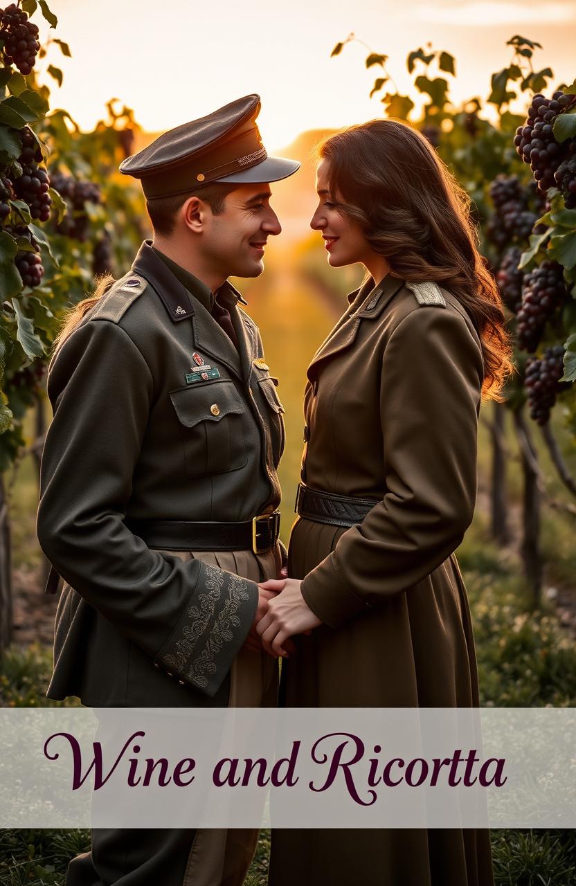 A romantic scene set during World War II featuring two lovers