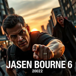 A thrilling scene from the upcoming movie 'JASON BOURNE 6 (2024)', featuring Matt Damon and Kevin Costner in action