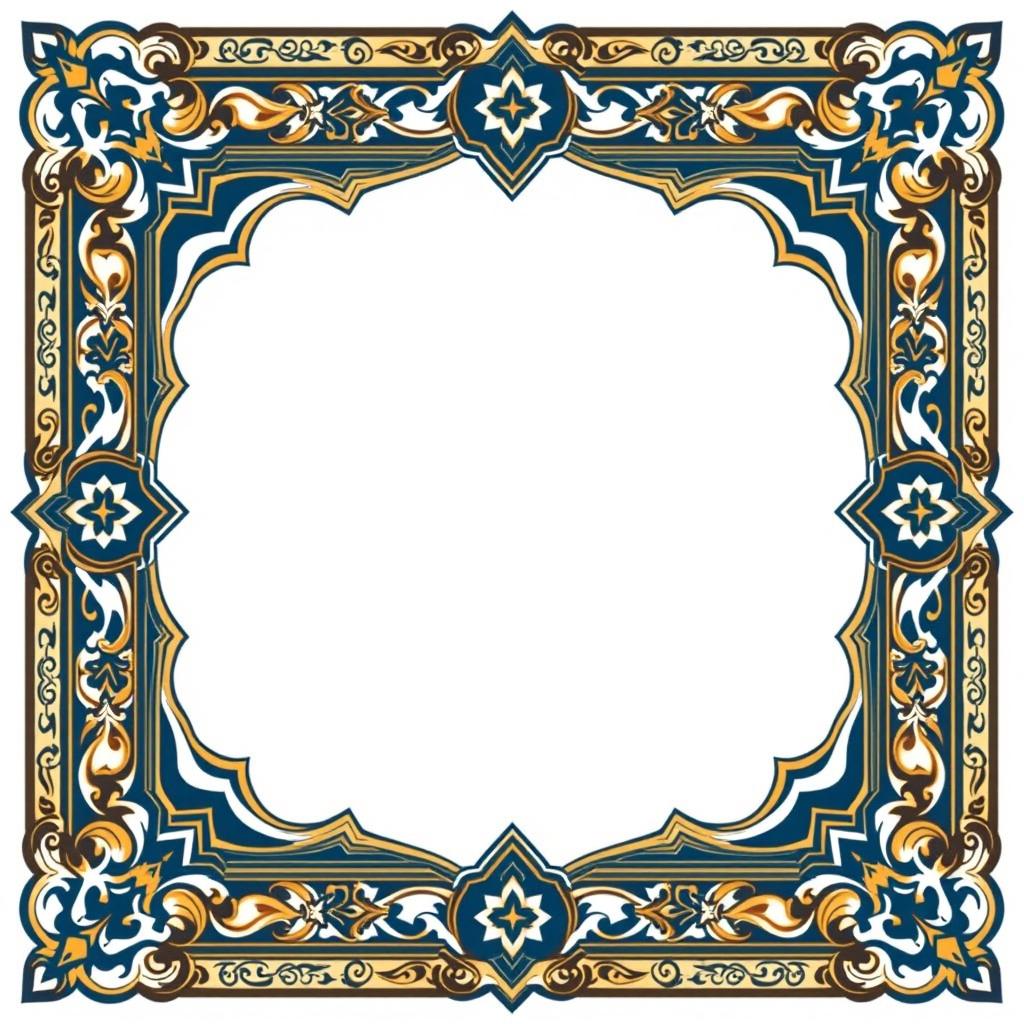 An elegant Islamic frame design for the cover of each chapter in a book