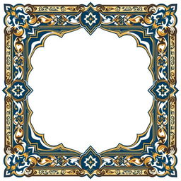 An elegant Islamic frame design for the cover of each chapter in a book