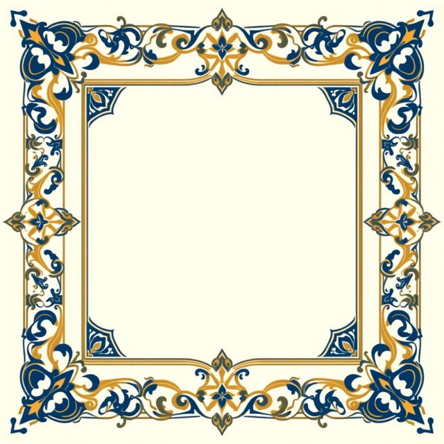 An elegant Islamic frame design for the cover of each chapter in a book