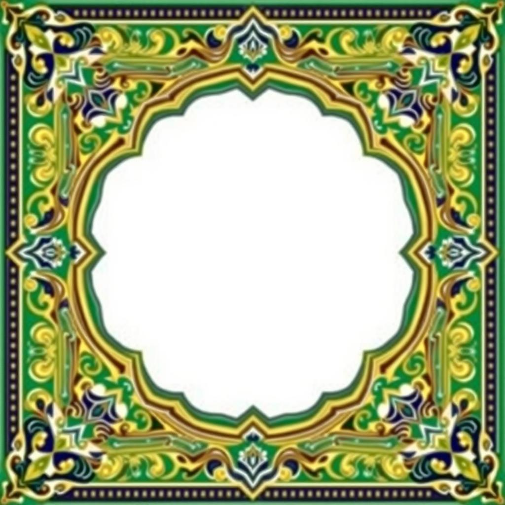 An intricate Islamic frame design suitable for the cover of each chapter in a book