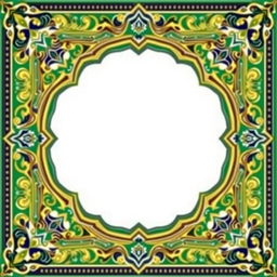 An intricate Islamic frame design suitable for the cover of each chapter in a book