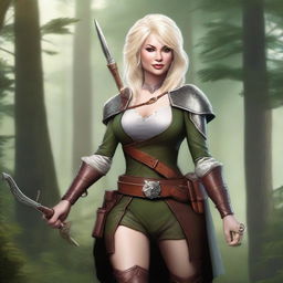 A realistic digital art image of Dolly Parton depicted as a Ranger from Dungeons and Dragons 5e