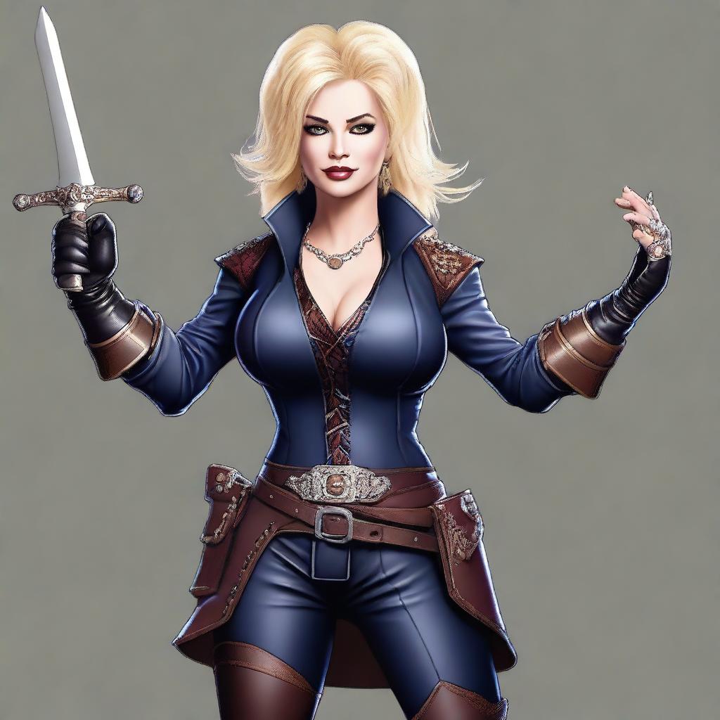 A realistic digital art image of Dolly Parton depicted as an Assassin from Dungeons and Dragons 5e