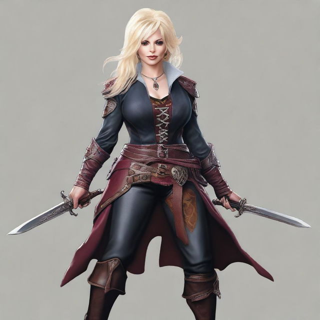 A realistic digital art image of Dolly Parton depicted as an Assassin from Dungeons and Dragons 5e