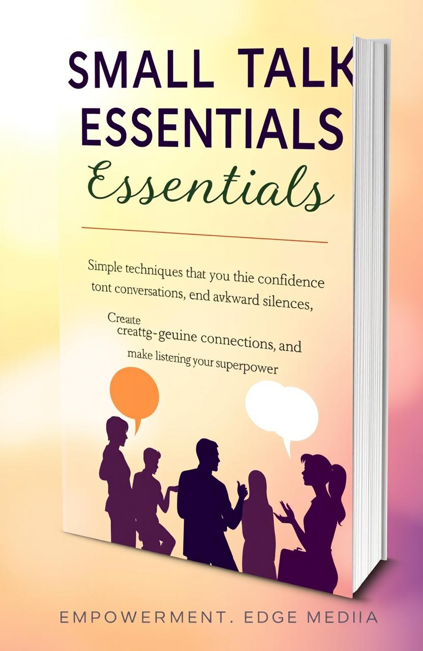 A book cover design featuring the title "SMALL TALK ESSENTIALS" prominently displayed at the top in a bold, modern font