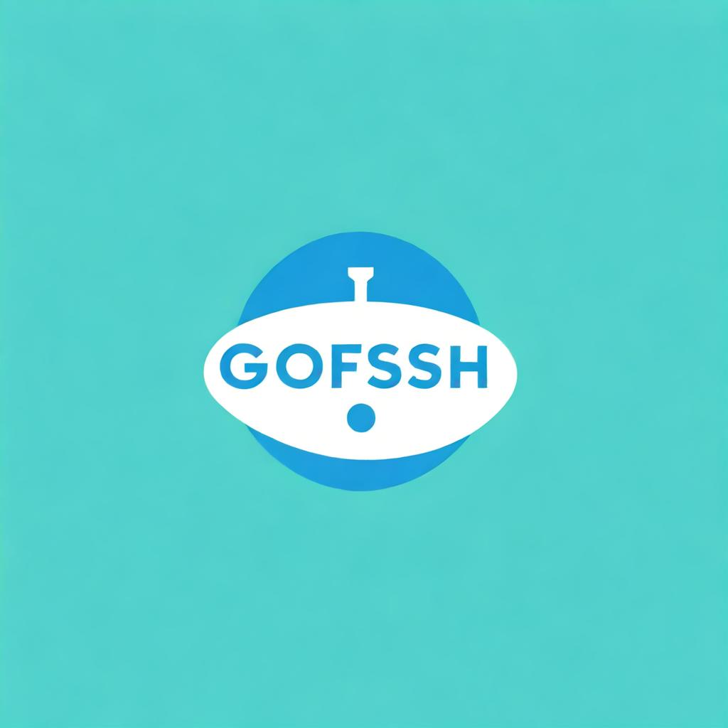 A digital art logo for a riverside bar named 'Go Fish'