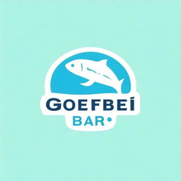 A digital art logo for a riverside bar named 'Go Fish'