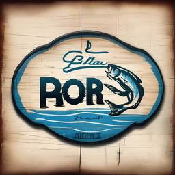 A digital art image of a rustic, vintage-style sign for a bar named 'Go Fish' on the Mississippi River