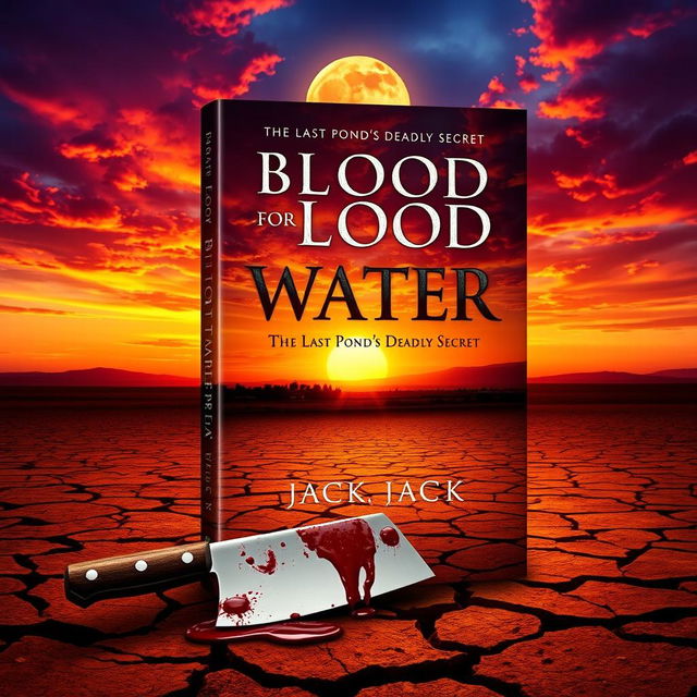 A stunning book cover design for 'Blood for Water: The Last Pond's Deadly Secret' written by Jack