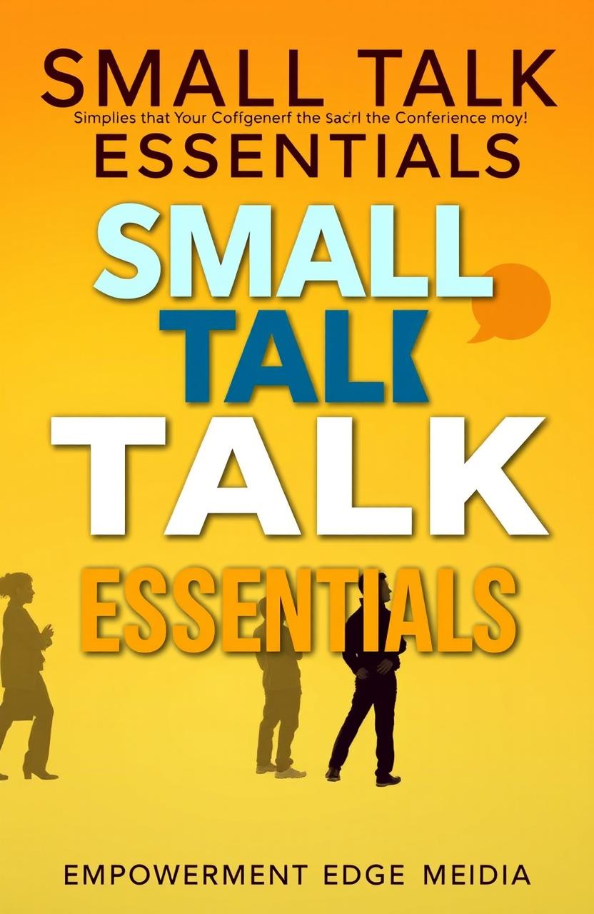 A captivating book cover design for 'SMALL TALK ESSENTIALS' featuring bold, modern typography