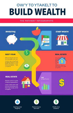 A visually appealing infographic showcasing various pathways to build wealth