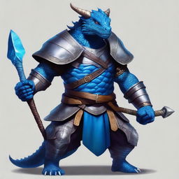 A semi-realistic digital art image of a Dragonborn from Dungeons and Dragons 5e in plate mail armor, armed with two maces