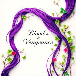 A striking book cover design featuring a cascade of vibrant purple hair flowing gracefully to one side