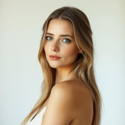 A 37-year-old woman with fair skin and long hair, depicted in a natural style with minimal makeup