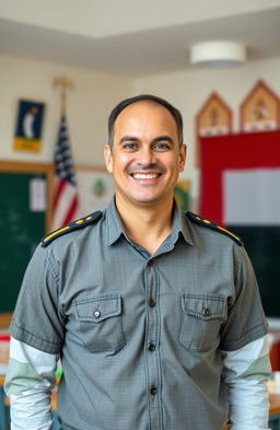 A portrait of a man who has transitioned from being a police officer in America to a teacher in the UAE