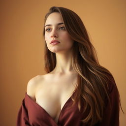 A 35-year-old woman embodying a natural style, characterized by fair skin and minimal makeup