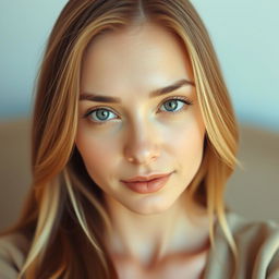 A 35-year-old woman exuding a natural style, characterized by her fair skin and minimal makeup