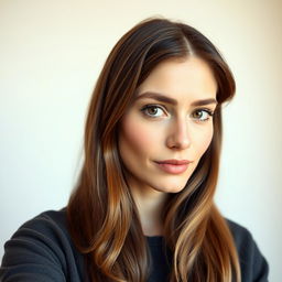 A 35-year-old woman exuding a natural style, characterized by her fair skin and minimal makeup