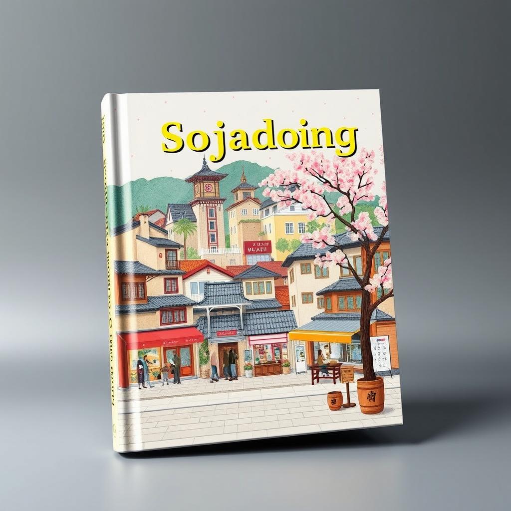 A beautifully illustrated book cover themed around the vibrant and historical district of Sojaedong