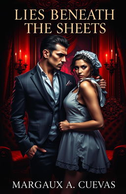 A dark romance novel cover featuring a powerful Mafia lord and his maid