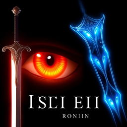 An intriguing cover design for an isekai fantasy novel set against a solid black background that emphasizes the central elements