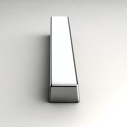 A high-quality 2D animated image of a shiny, polished steel bar, depicted horizontally in the center of the frame against a simple background