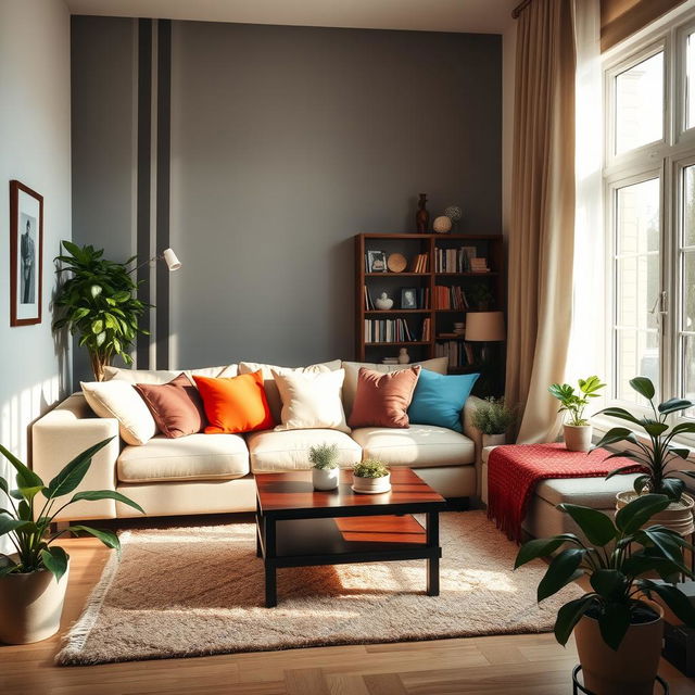 A cozy and inviting living room interior, reflecting a sense of warmth and comfort for a family