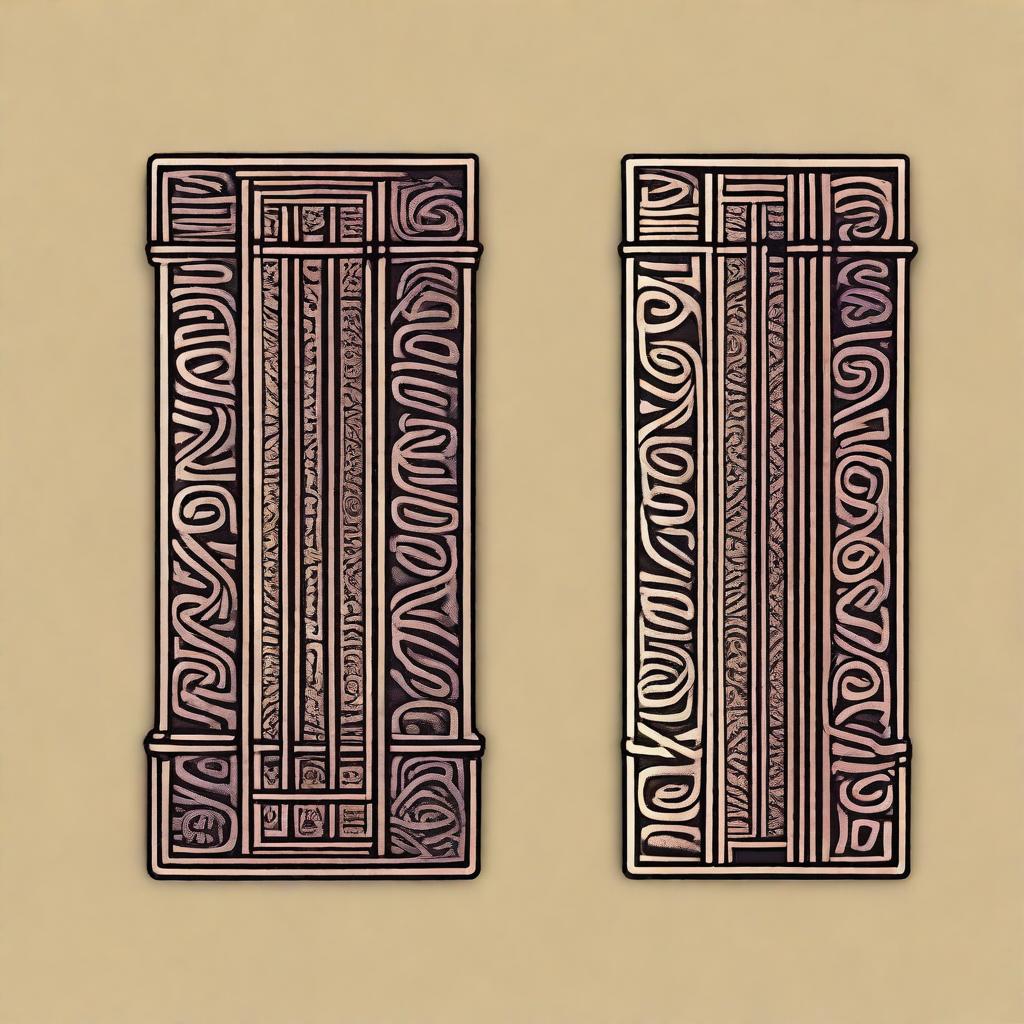 A 2D animated image of a blessed iron bar, etched with symbolic patterns and emitting a soft glow, set against a simple background