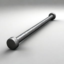 A 2D animated image of a rugged and sturdy iron bar, depicted with a realistic metallic texture, set against a simple background