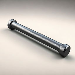 A 2D animated image of a rugged and sturdy iron bar, depicted with a realistic metallic texture, set against a simple background