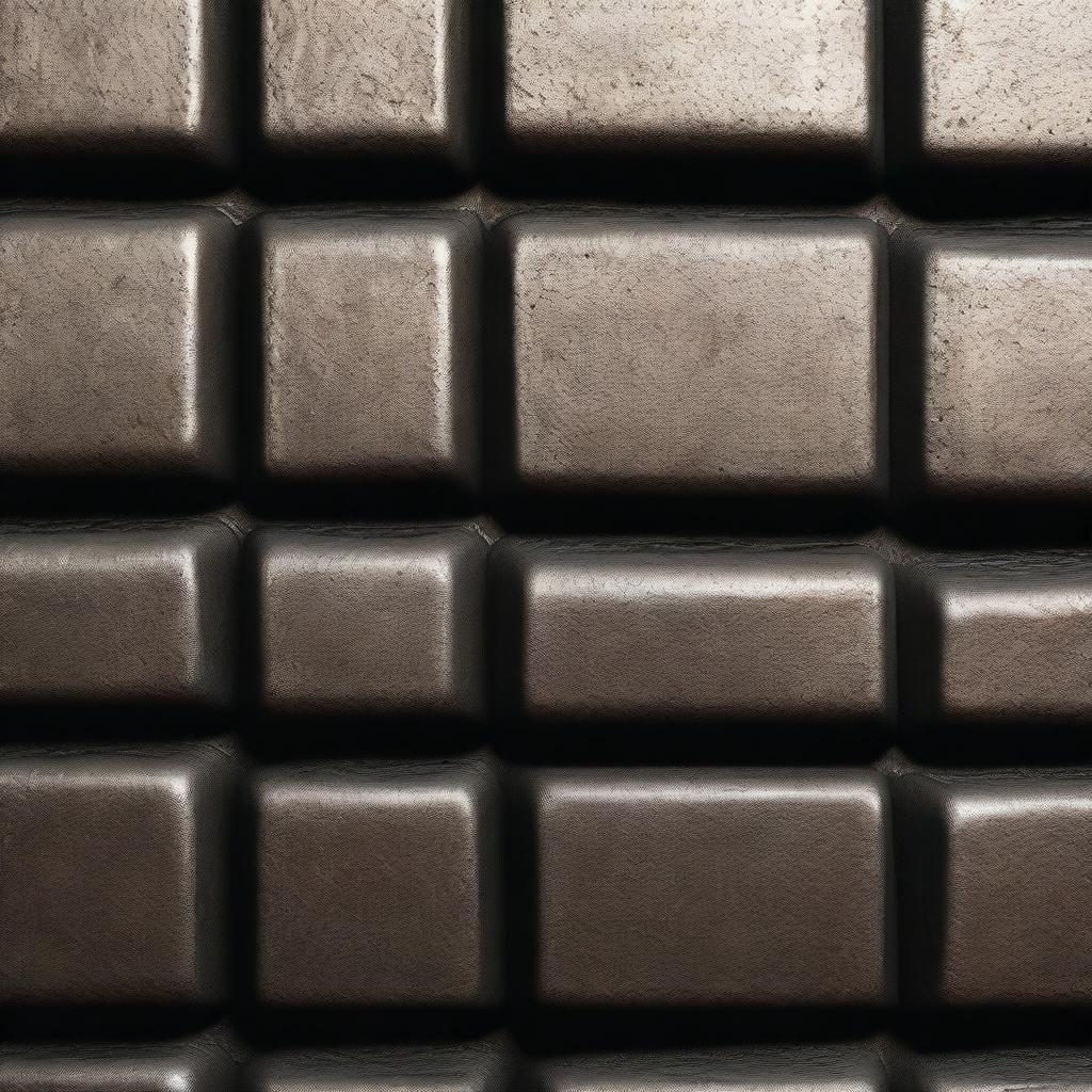 A 2D animated image of rugged and sturdy iron material, depicted with a realistic metallic texture, set against a simple background