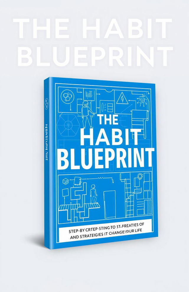 A modern, professional eBook cover design entitled 'The Habit Blueprint: Step-by-Step Strategies to Change Your Life'