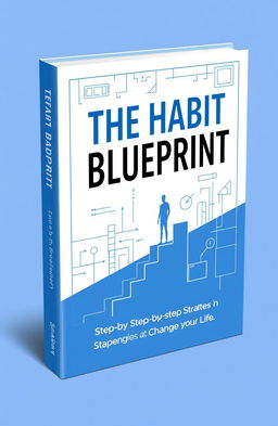 A modern, professional eBook cover design entitled 'The Habit Blueprint: Step-by-Step Strategies to Change Your Life'