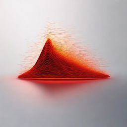 A 2D animated image of a piece of iron material, glowing red-hot and emitting waves of heat, set against a simple background.