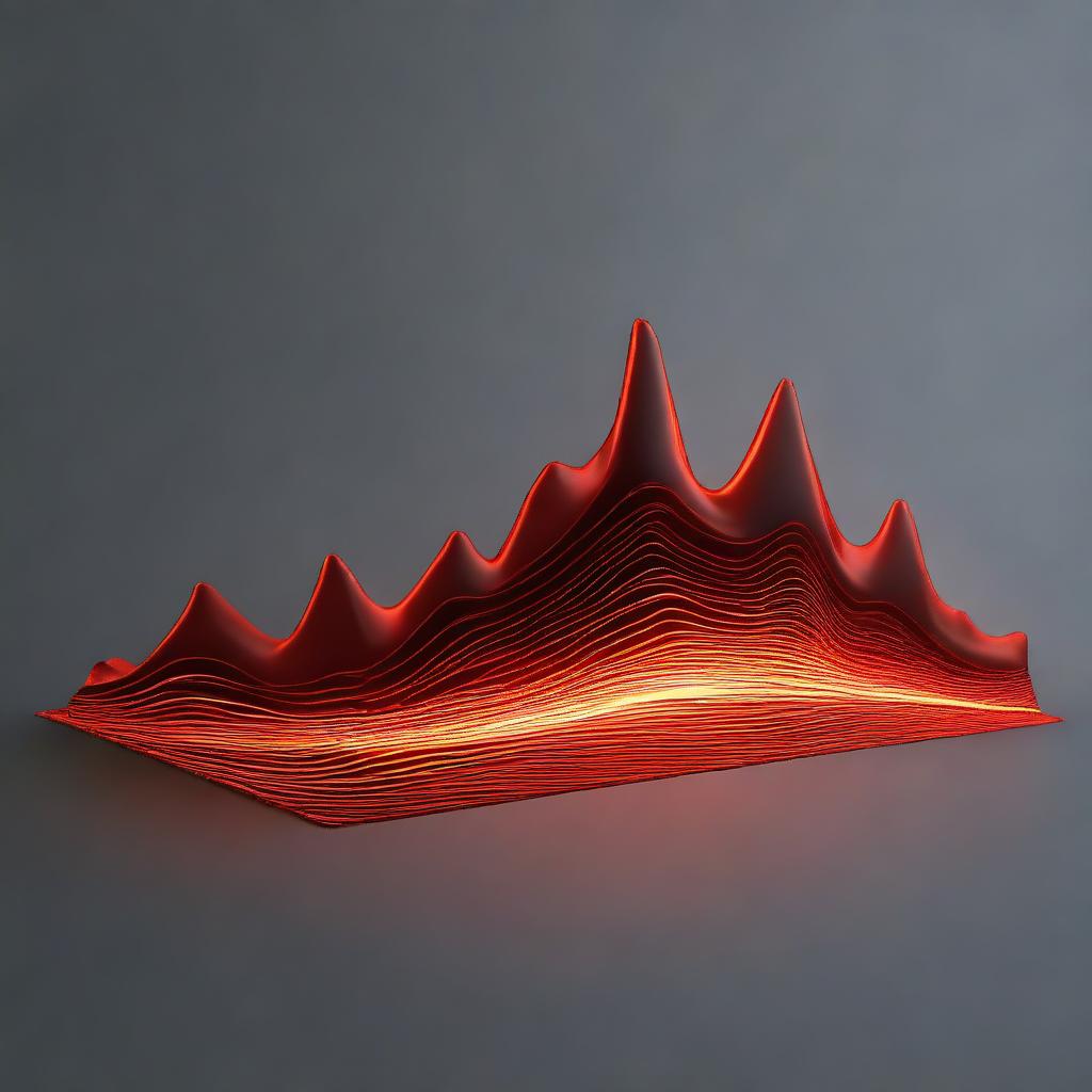 A 2D animated graphic of a piece of iron material, glowing red-hot and emitting waves of heat, set against a simple background