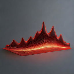 A 2D animated graphic of a piece of iron material, glowing red-hot and emitting waves of heat, set against a simple background