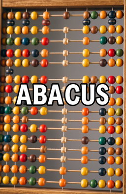A stunning image featuring an intricately designed abacus as the background, showcasing its colorful beads and wooden frame in great detail
