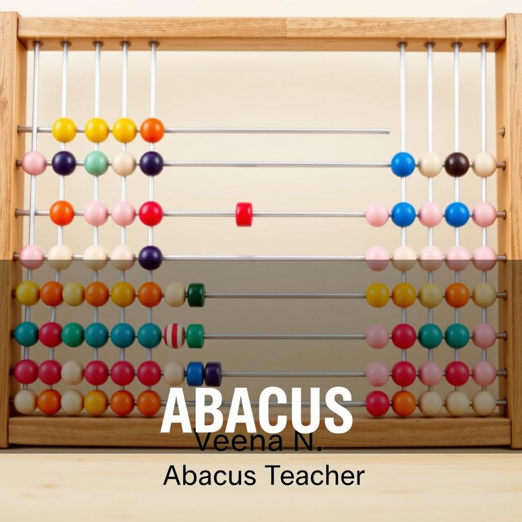 A beautifully designed image featuring a light-colored abacus background with its colorful beads and wooden frame, exuding an educational and inviting atmosphere