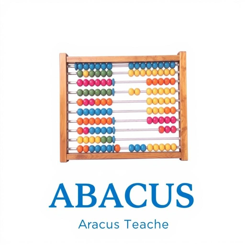 A visually appealing image featuring a light-colored background depicting a classic abacus, highlighting its vibrant beads and wooden structure