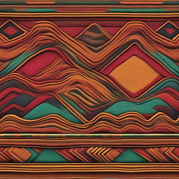 A 2D animated graphic element of vibrant and intricate Baja material, depicted with a realistic texture, set against a simple background